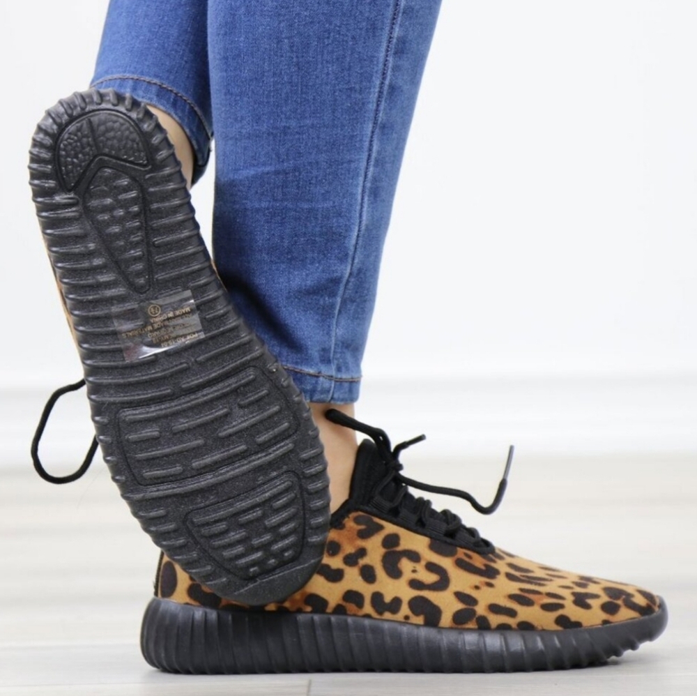 Leopard Animal Print Womens Fashion Comfort Walking Sneakers Shoes Size 6 - Picture 6 of 9